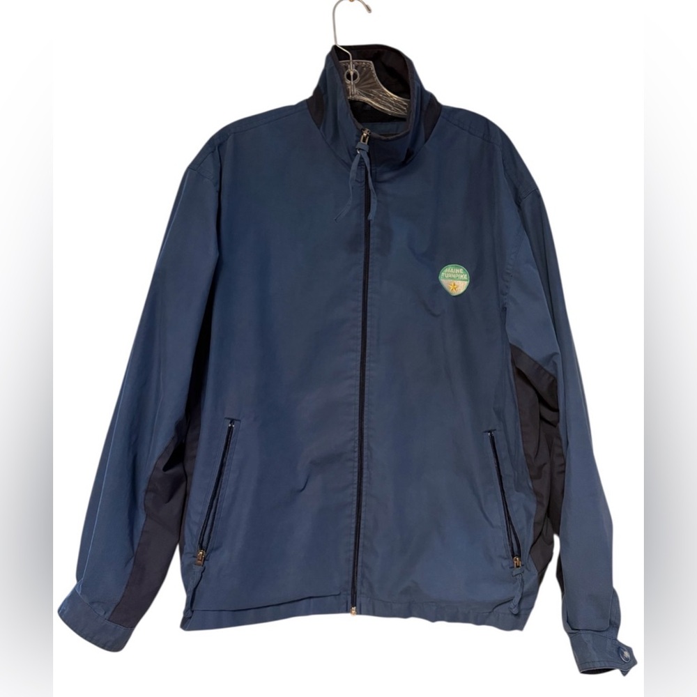 Tri-mountain Vintage Men’s Long Sleeve Zip Up Maine Turnpike Logo szS Blue